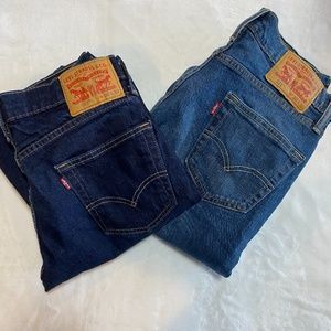 Levi's 511 Mens Blue Jeans 2 pairs 30x32